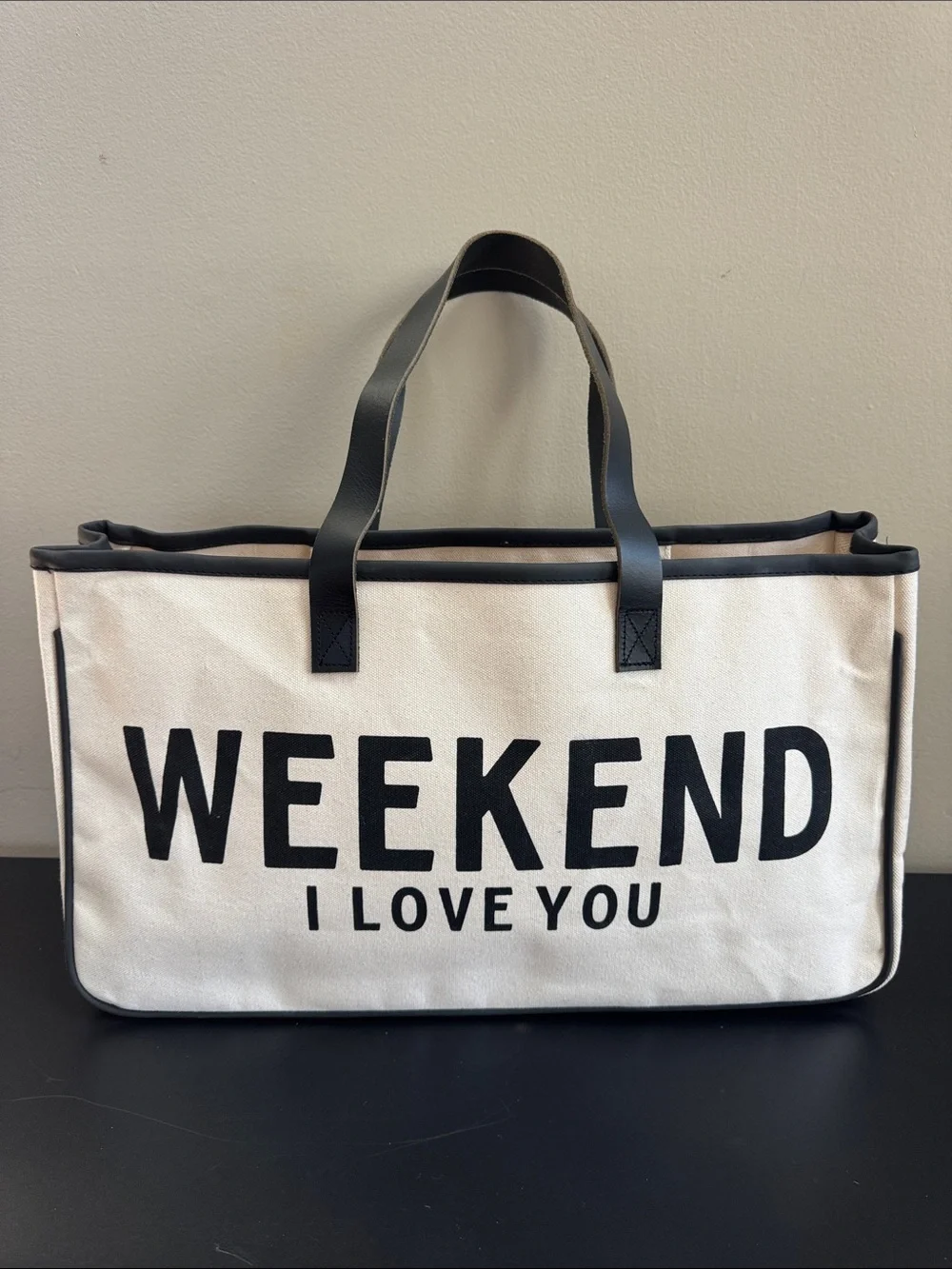 Santa Barbara Design Studio Canvas Tote Weekend Weekend I Love You - NEW